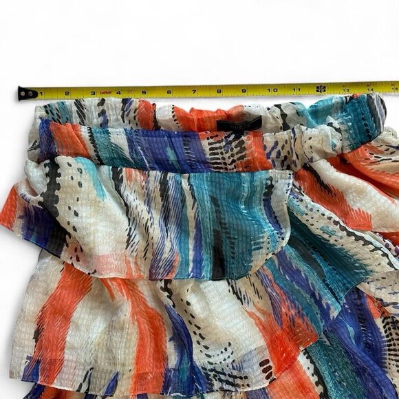GUESS Multicolor Tiered Ruffle Mini Skirt Size M Boho Kidcore Festival Y2K Rave - Picture 5 of 5